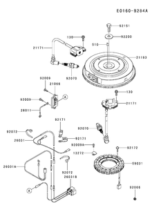 Kawasaki Fr651v-As08 Electric Equipment Diagram and Parts List for XT2-LX46KW (Carb-13WFA1CT210)(2015) Cub Cadet Lawn Tractor